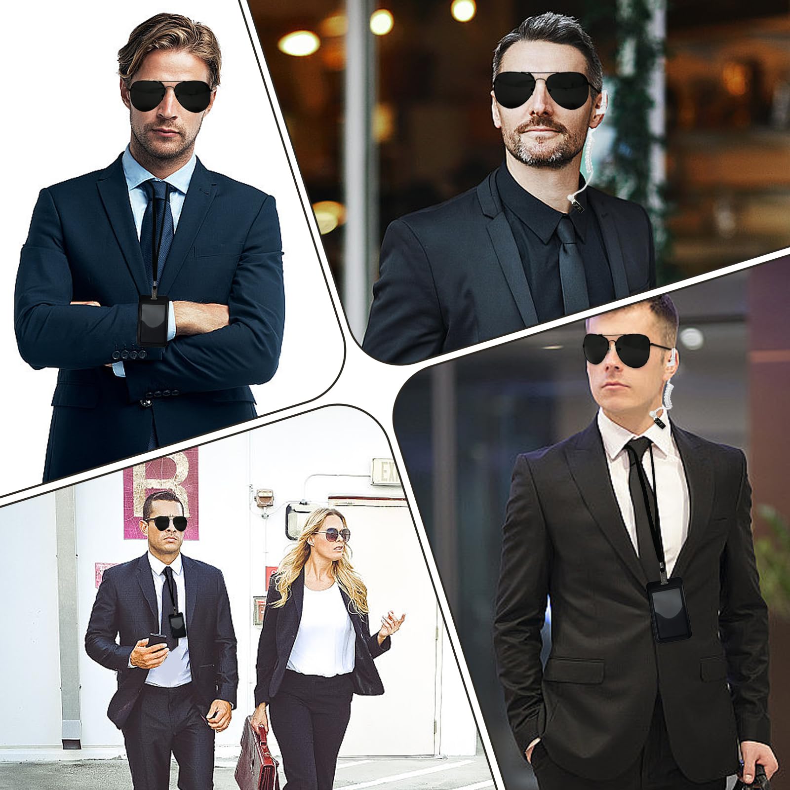 Men in Black Costume Accessories, 10Pcs Secret Agent Accessory Security Guard Agent Costume Accessories with Tie, Sunglasses - Image 2
