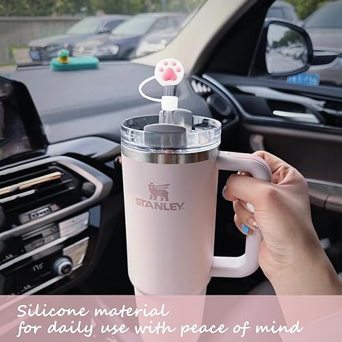 Miniatura 4 de 2 fundas de popote compatibles con vasos Stanley de 4030 onzas, protectores reutilizables de silicona para popotes de 0.4 pulgadas0.394 in