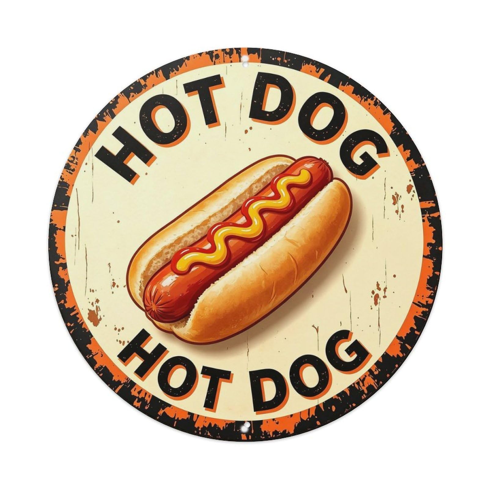 Hot Dog Metal Tin Sign Plaque