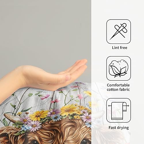 Vista 124 de Giwawa Juego de 2 toallas de mano de pino con ciervos del bosque, toallas de baño, suaves y absorbentes, para bar, bar, cocina, hotel, spa, Ciervo