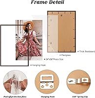 Vista 140 de Dark Brown 12x18 Frame Set of 3 - Rustic Woodgrain 12 x 18 Poster Frame with Plexiglass for Wall Gallery Display, 12x18 Picture Frame for Puzzles