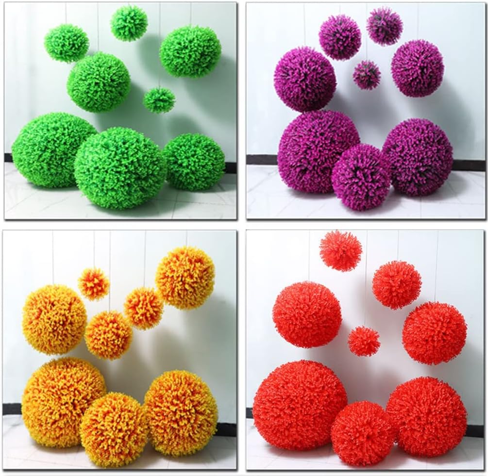 HoTRA Artificial Plant Topiary Ball Colorful Topiaries Trees Ball Lifelike Boxwood Leaf Plants Ball for Wedding Home Garden Backyard (Color : Rose Red, Size : 40cm)