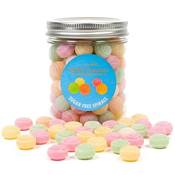 Andy Anand 220 Pc Sugar Free Spiral Candy - Hard Candy Spirals, Sweetened With Stevia Sweetened, 220 pcs, 5 Flavors, Made in Spain, 7 Oz