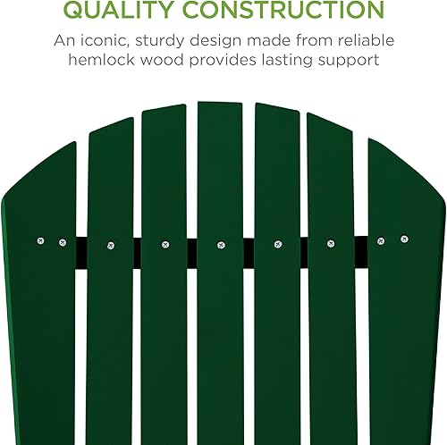 Miniatura 5 de Best Choice Products Silla plegable Adirondack para exteriores, muebles de madera para fogata, para patio, jardín, patio con capacidad de peso de
