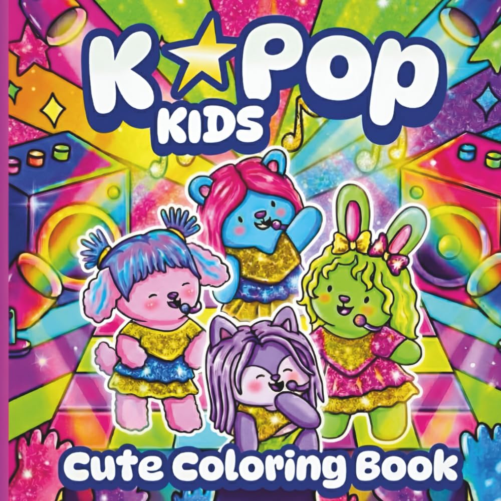 K-POP KIDS: Cute Coloring Book Featuring Adorable Animal Idols | 30 Hand-Drawn Scenes | Perfect for Kids & Tween K-Pop Fans