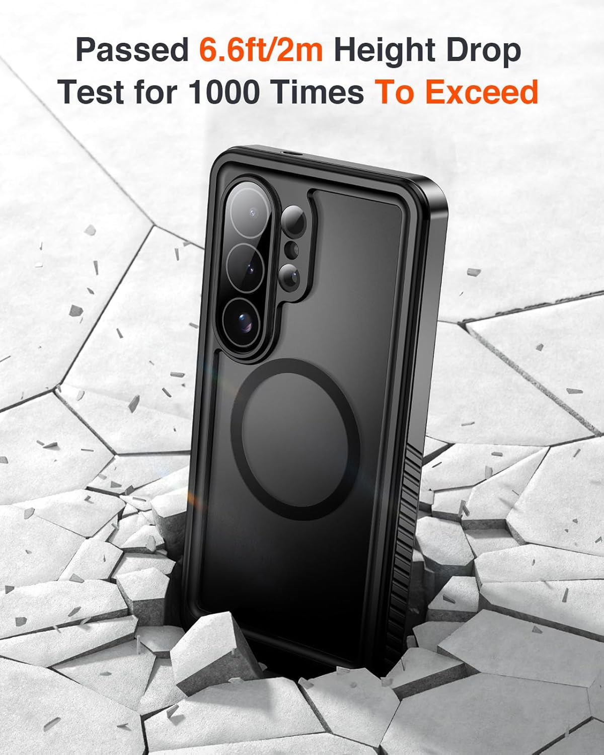 Lanhiem Magnetic for Samsung Galaxy S26 Ultra Case, IP68 Waterproof Dustproof, Built-in Screen Protector, Rugged Full Body Shockproof Cover for Galaxy S26 Ultra 5G 6.9 Inch, Black/Clear