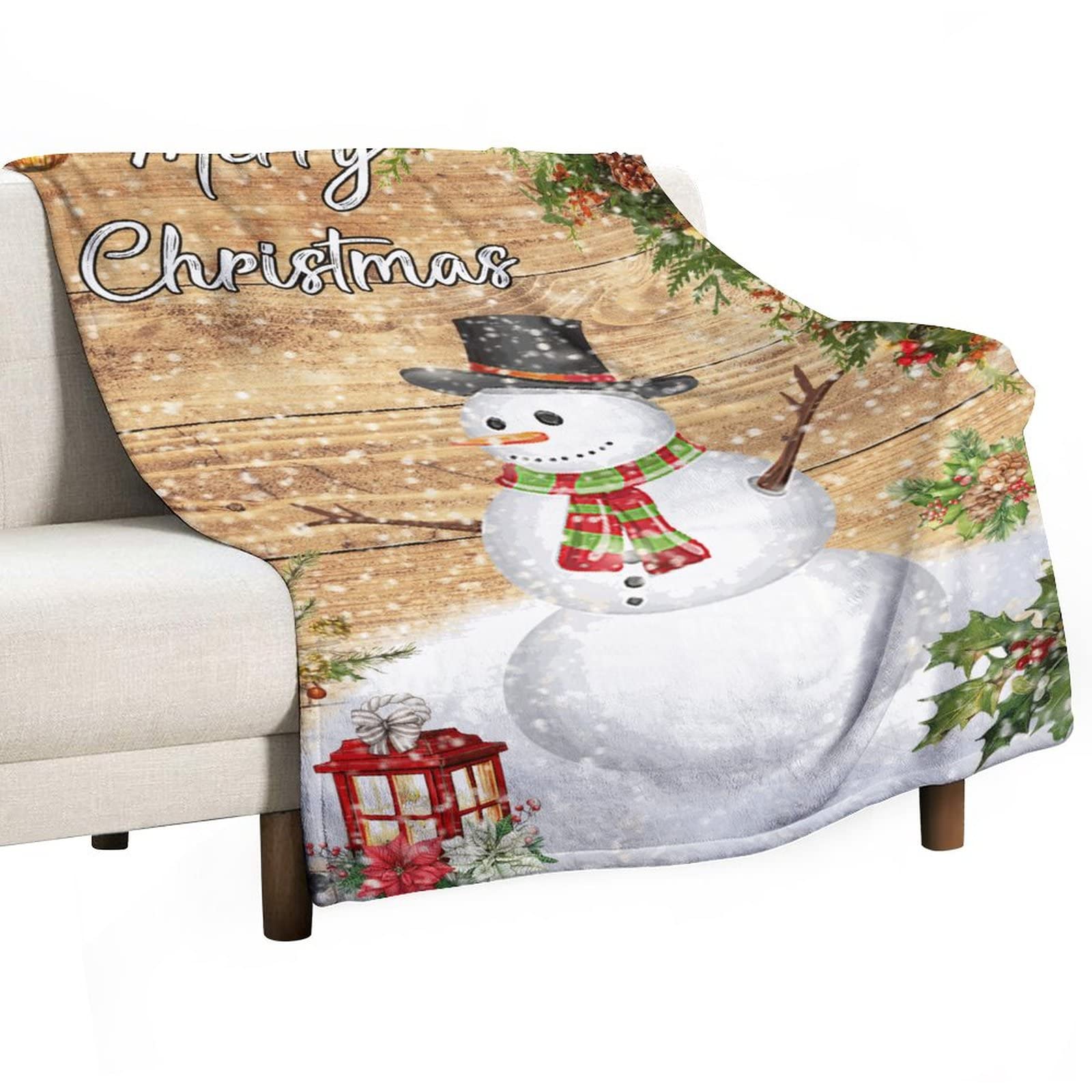 Couverture lit bonhomme de neige pour cocooning au canapé