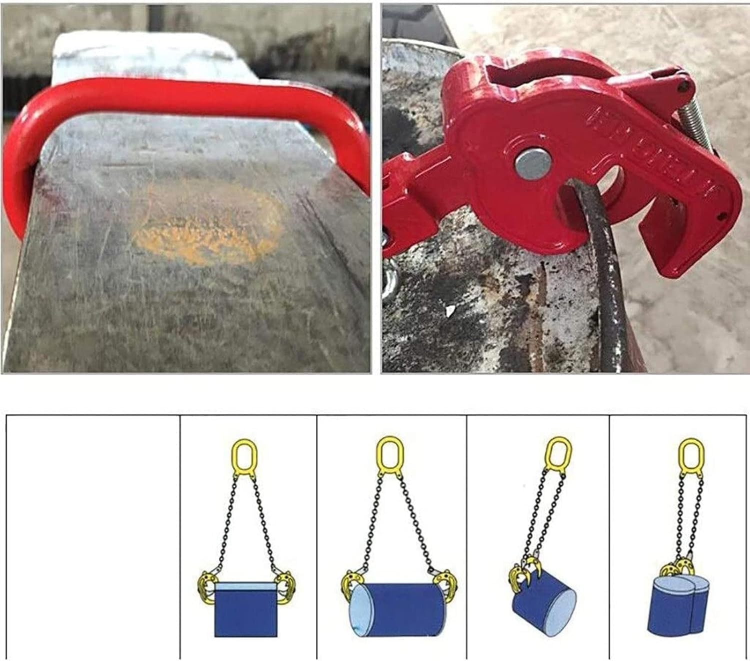 Lifting clamp Obstacle Vehicle Oil Drum Lifting Ring Forklift-specific Lifting Hook Diffuser Thickened Hook Clamp Fixing device