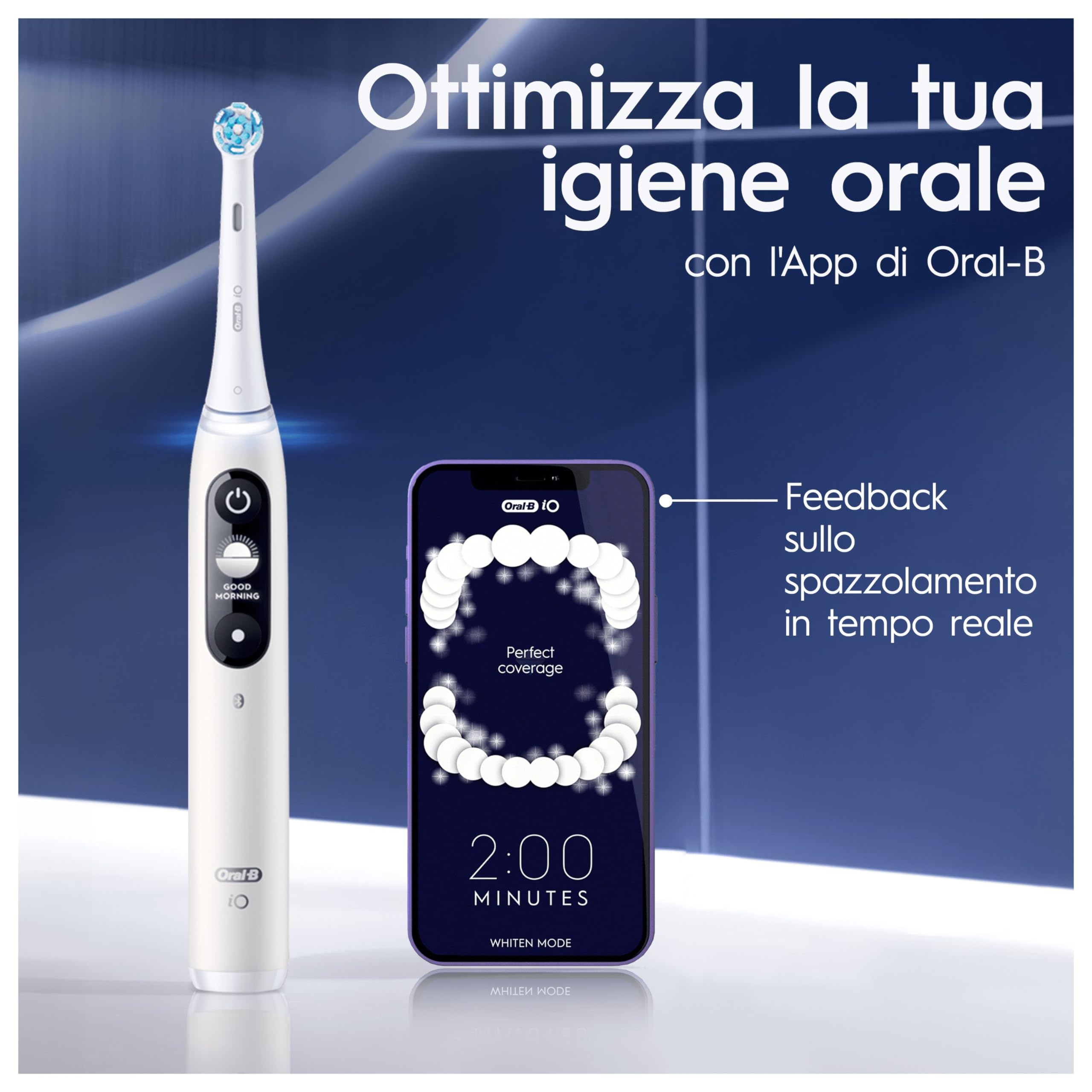 Oral-B Spazzolino Elettrico Ricaricabile iO6 Nero Con Custodia Da Viaggio, 1 Spazzolino + 1 Dentifricio Sensibilità e Gengive Calm 75ml