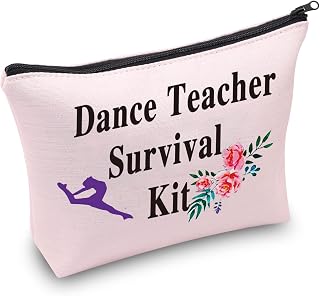 PXTIDY Dance Teacher Survival Kit Makeup Bag Dance Teacher Gift Dance Cosmetic Bags Teacher Pencil Pouch Teacher Bag Gift (Pink)