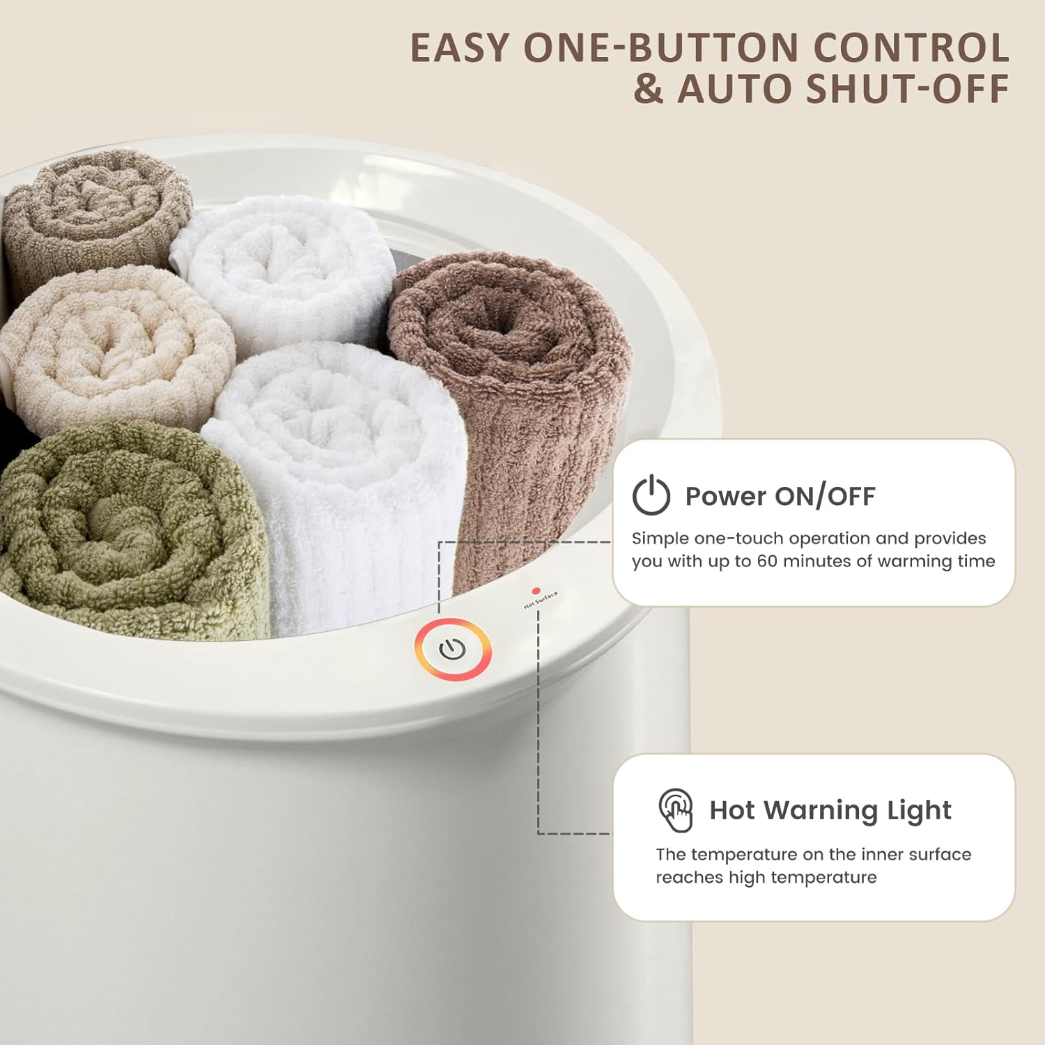 Towel Warmers for Bathroom, Bucket-Style Towel Warmer with Auto Shut Off and 60min Keep Warm Feature, Large Towel Warmer for Oversize Towels Bathrobes Blankets(Grey)