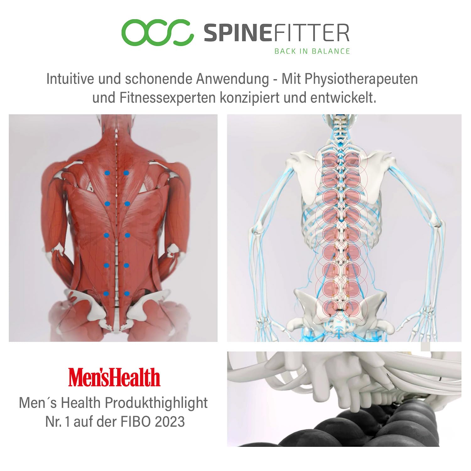 Sissel Spinefit Appareil de massage dos bleu soulager tensions blocages Pilates Yoga colonne vertébrale maison