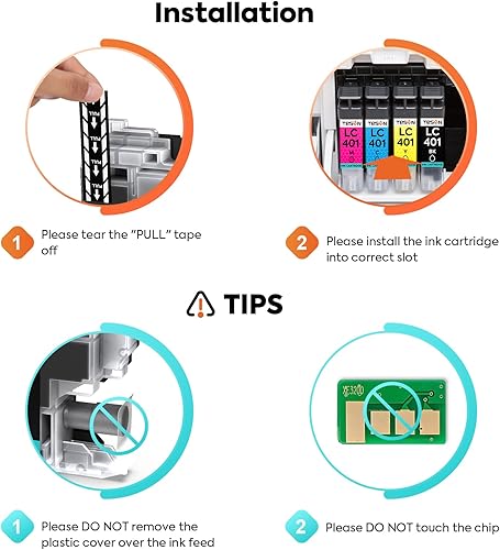 Miniatura 5 de LC401 - Cartucho de tinta compatible con Brother LC-401 LC401XL LC401 XL para impresora Brother MFC-J1010DW MFC-J1012DW MFC-J1170DW negro, cian,