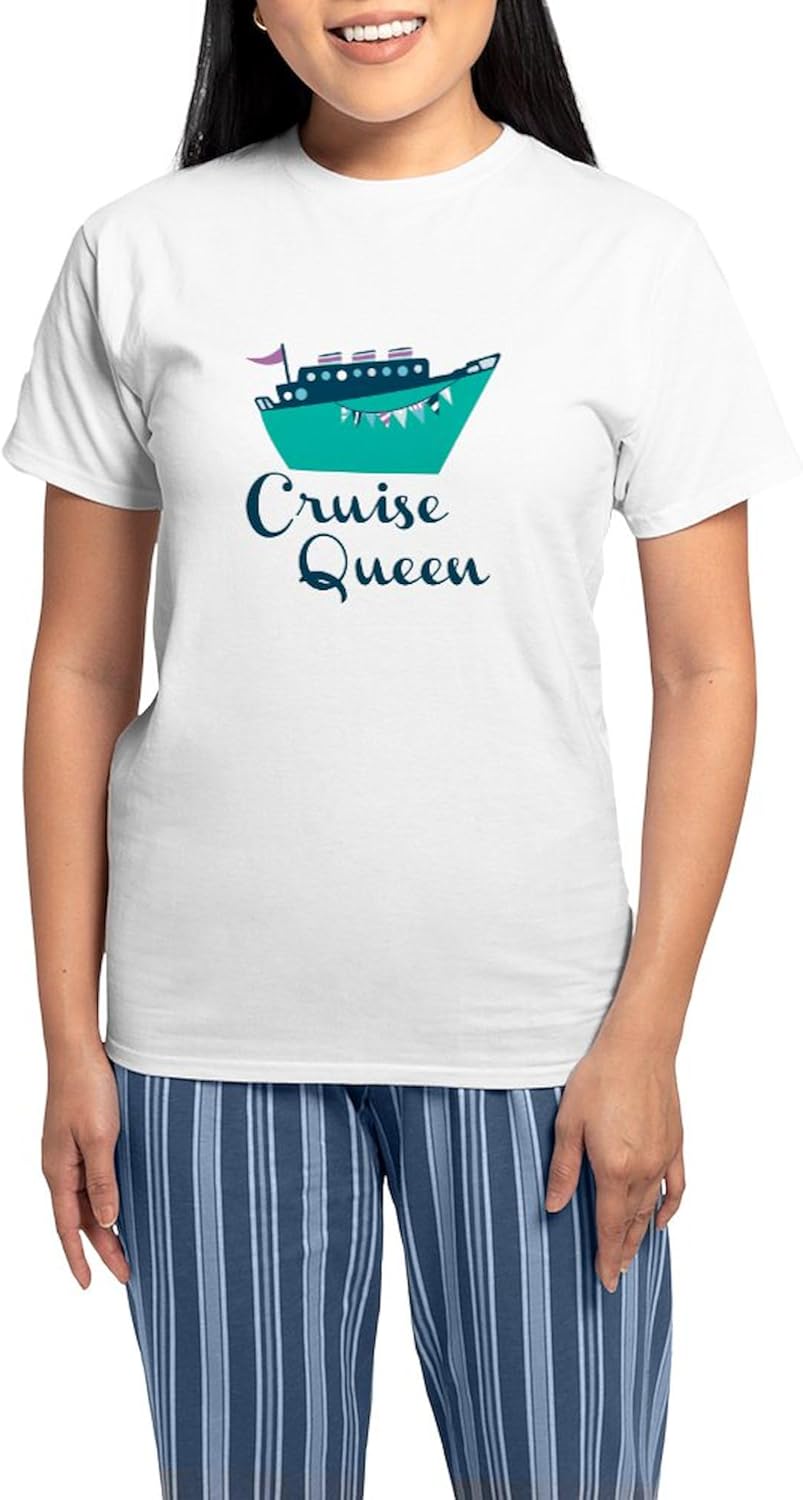 CafePress Cruise Queen Pajamas Women's Novelty Cotton Pajama Set, Comfortable PJ Sleepwear