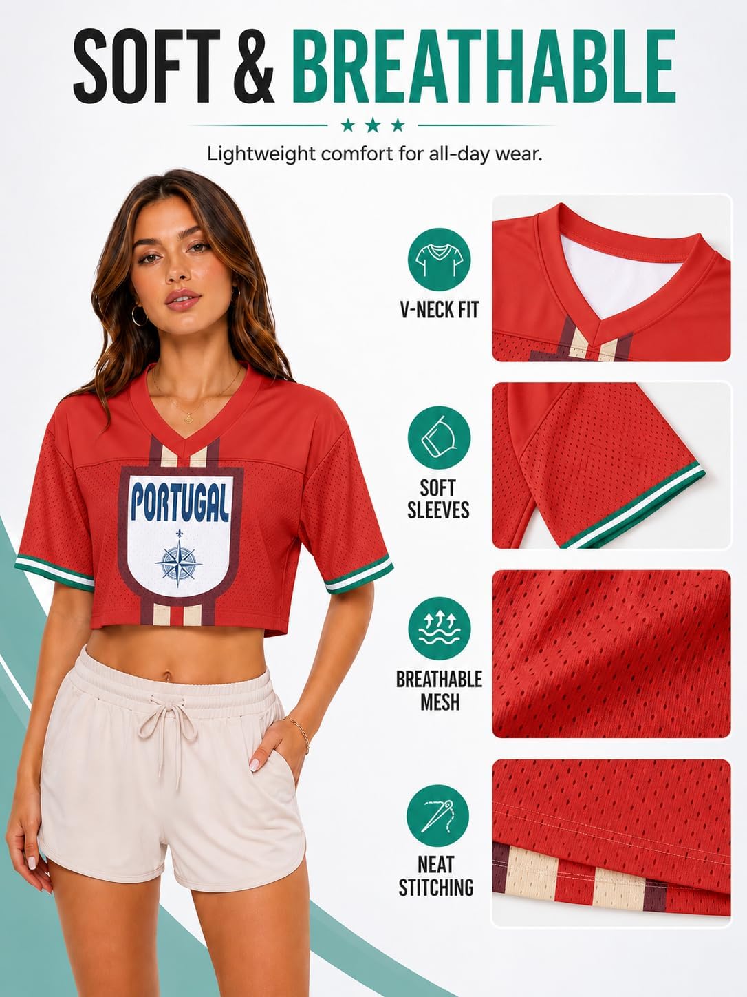 National Jersey Shirt for Women, Y2K Crop Top Retro Mesh Shirt