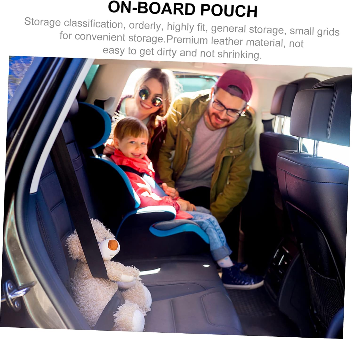 1pc Car Seat Back Bag Premium Leather Storage Pouch for Vehicles Board Organizer for Trips Suitable for Suvs and Cars Easy Installation Buckle Design