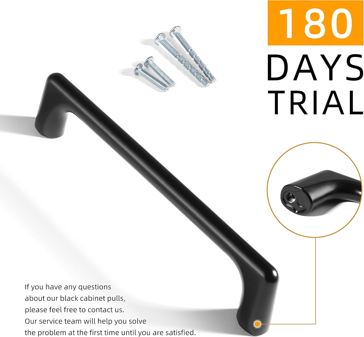 10PC Black Drawer Handle-Black Kitchen Cabinet Handle Modern Minimalist Furniture Handle Suitable for cabinets, Drawer, Shoe Cabinet, bathrooms (7.55in)