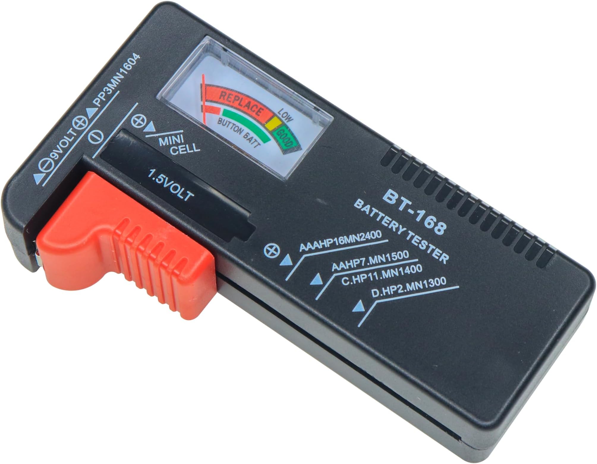 Electronic Spices BT168 Battery Checker Tester For AA/AAA/C/D/9-volt 1.5V Button Cell (Multicolor)