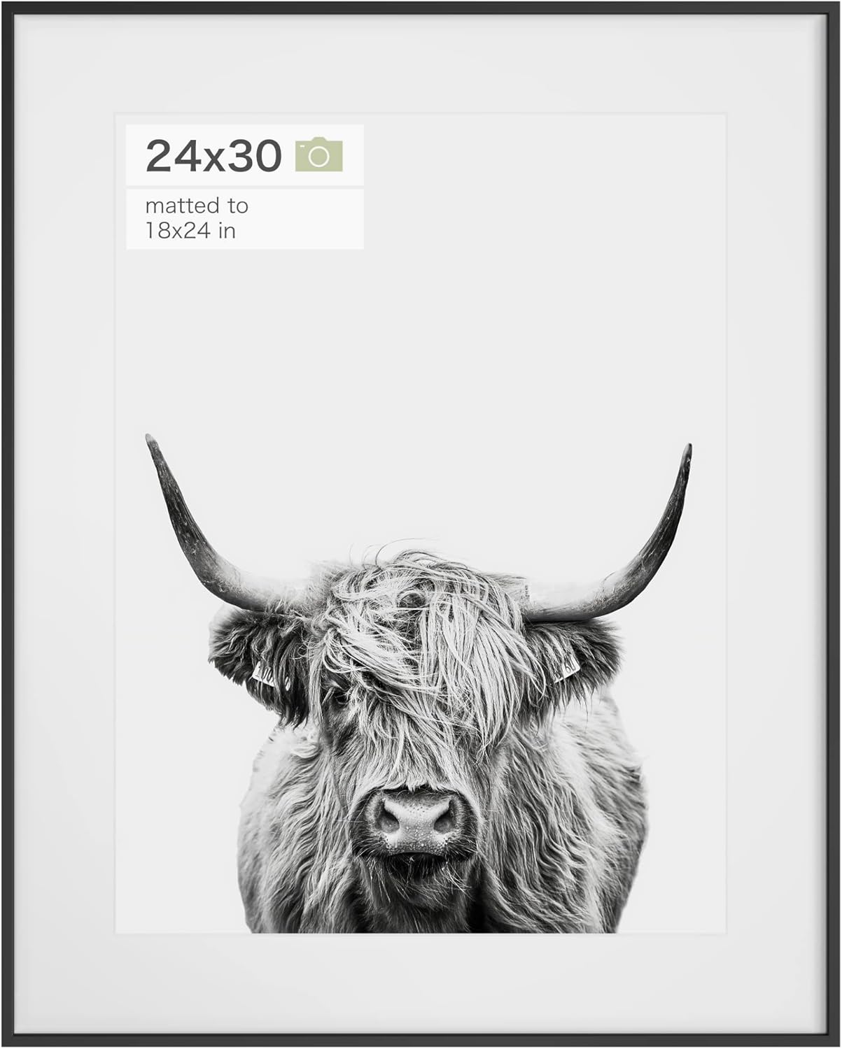 Homeforia 24 x 30 Picture Frame Black, Premium Metal 24x30