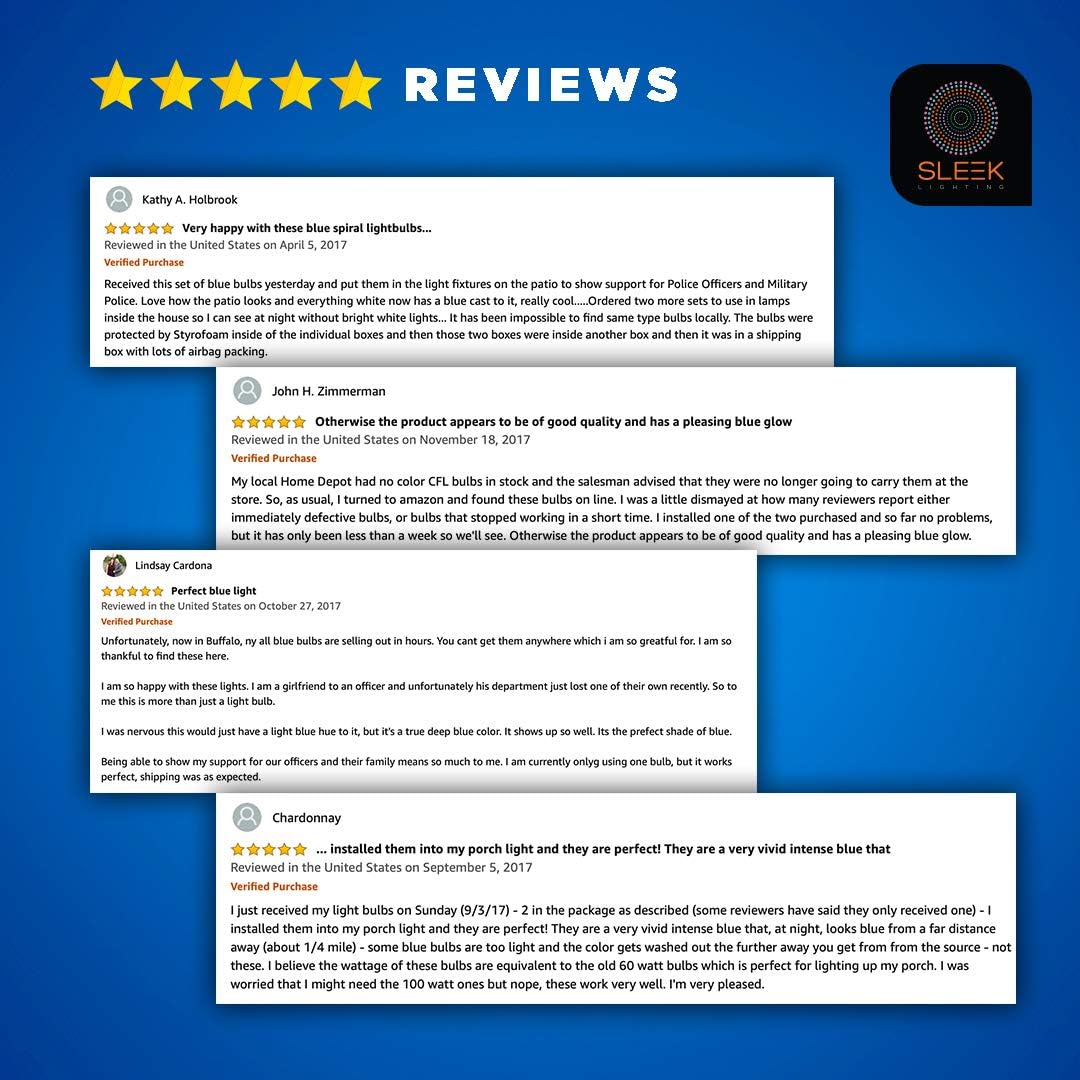 Suреr Chеар 🛒 SleekLighting 13 Watt Blue Spiral CFL Fluorescent Light Bulb UL Listed 120Volt, E26 Medium Base.(Pack of 2)