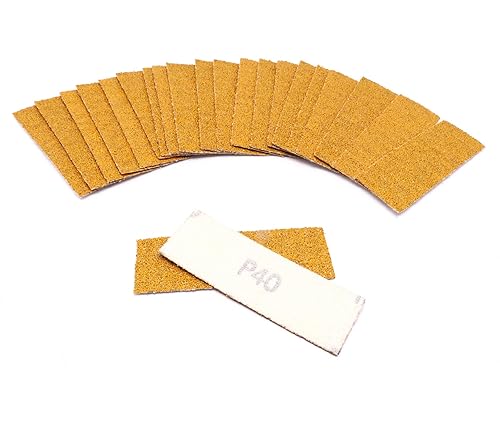 Miniatura 1 de 50 piezas de papel de lija de grano 40, papel de lija dorado de 1 x 4 pulgadas, papel de lija húmedo y seco, hojas de lija de microdetalles de óxido