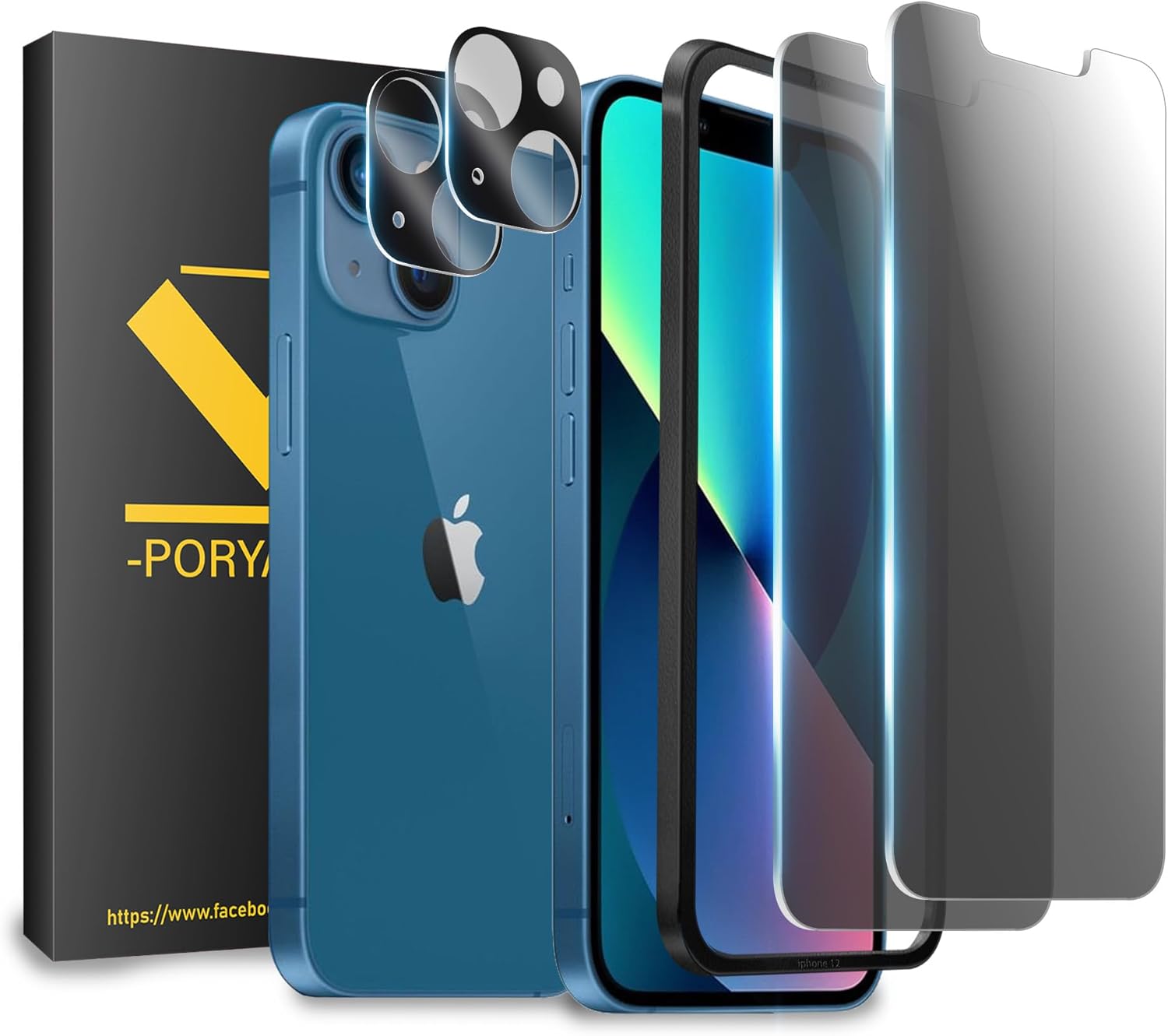 2+2 Pcs For iPhone 13 Privacy Screen Protector (2 Pcs