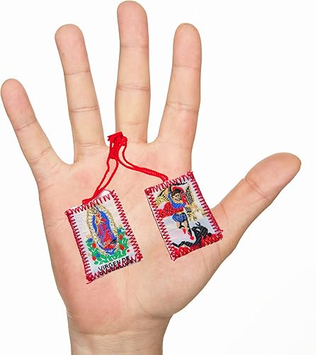 Miniatura 4 de Escapularios católicos a granel con San Miguel y Nuestra Señora de Guadalupe, collar de oración religiosa para hombres y mujeres, multicolor,