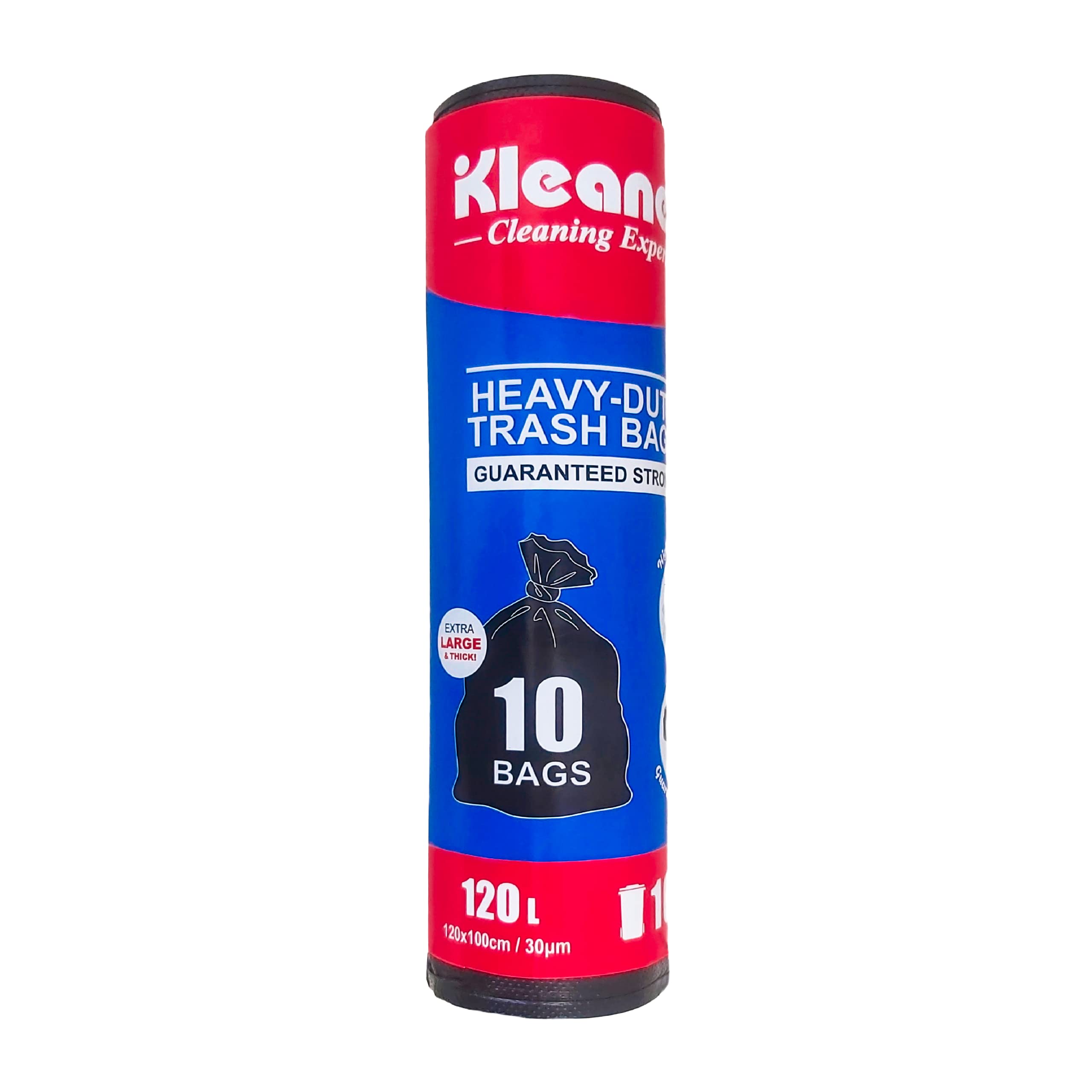 Kleaner Heavy duty Trash Bags 10 Pieces Holds 120 Liters