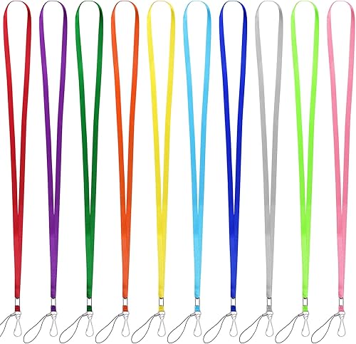 Miniatura 2 de Correa de nailon colorida para el cuello con gancho y anillo dividido para usar en la oficina, USB, llaves, llaveros, insignias de nombres,