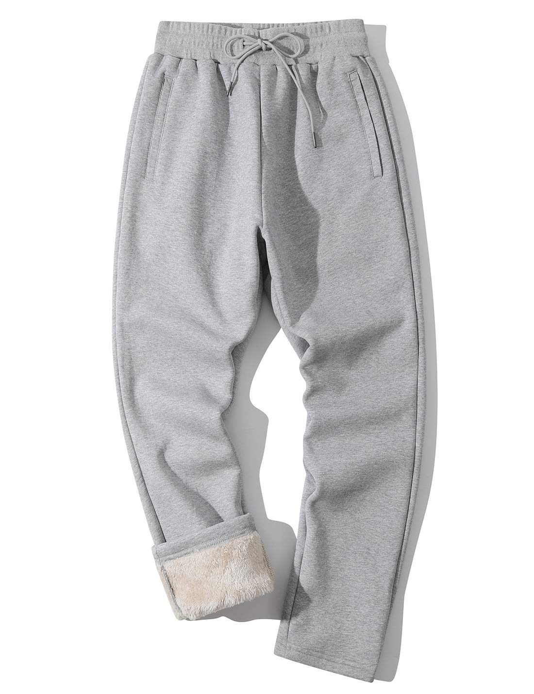 Gihuo Mens Winter Warm Fleece Pants Sherpa Fleece Lined Jogger Pants Sweatpants