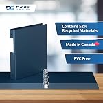 Premium Economy 1-Inch Binder, 3-Ring Binder for School, Office, or Home, Colored Binder Notebook, Pack of 6, Round Ring, Navy Blue