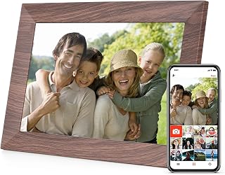 CRBUDY Marco de fotos digital WiFi de 10.1 pulgadas, almacenamiento de 16 GB, rotación automática, compartir fotos a través de la aplicación con soporte trasero para amigos más claro