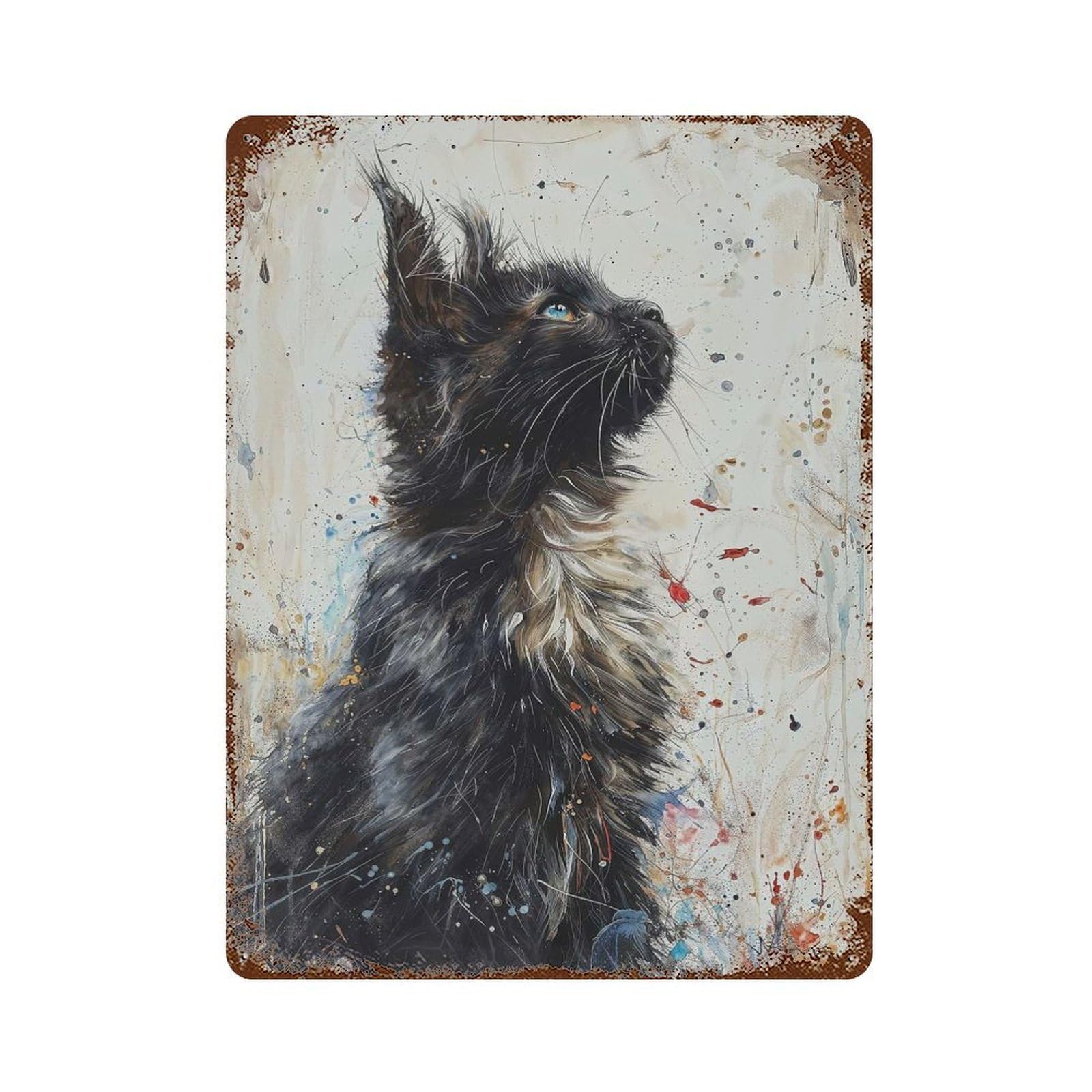 Gaze of Wonder Rust Effect Tin Sign 15.7"x11.8", Ideal for Garage, Bar And Workshop Decor