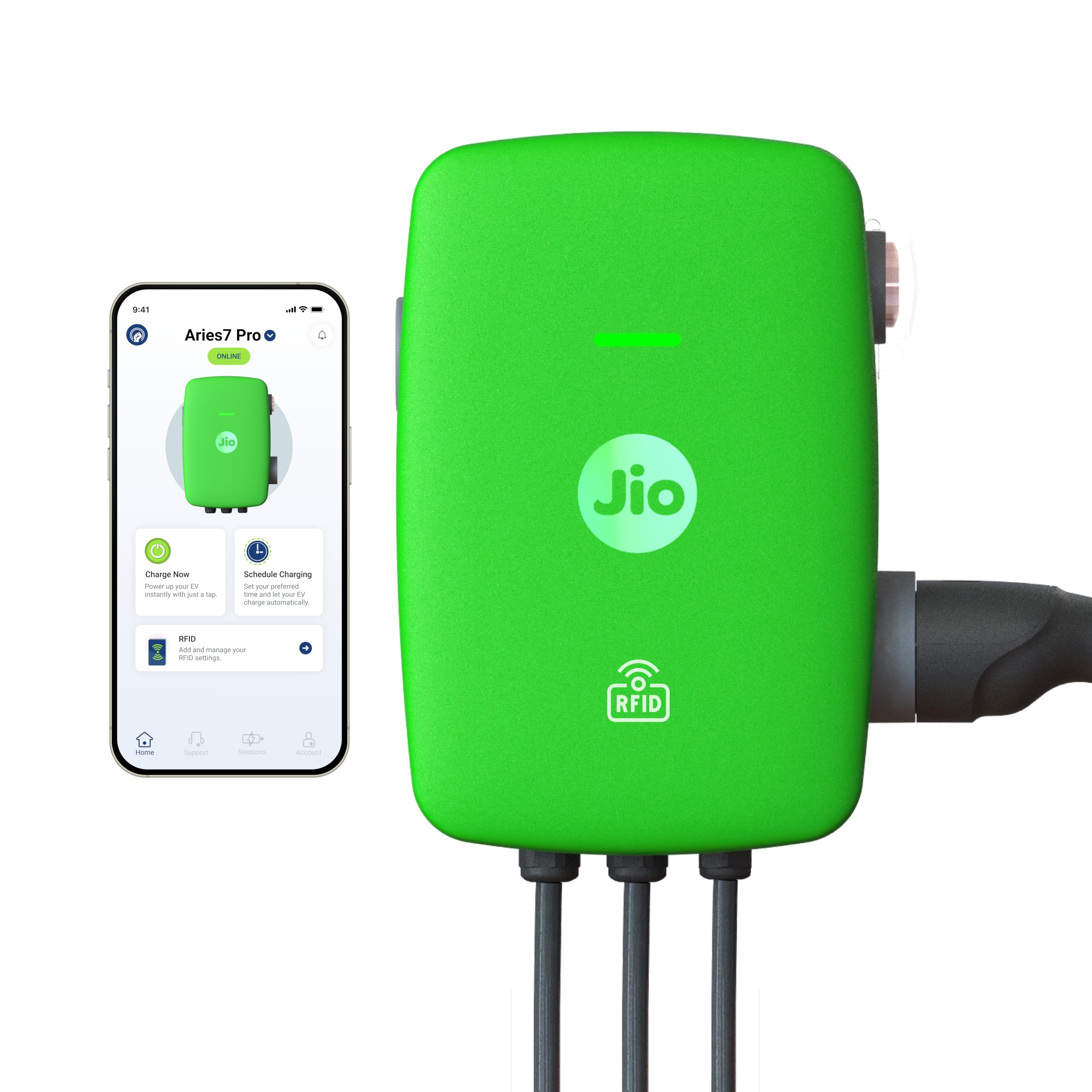 JioEV Aries 7.4kW Pro (2026) | ARAI Pre-Compliant AC Charger | Type 2 Plug with 5m Cable | RFID Inbox | Optional 4G, Wi-Fi & LAN | IP65 & IK10 Resistance | Made in India-image-23