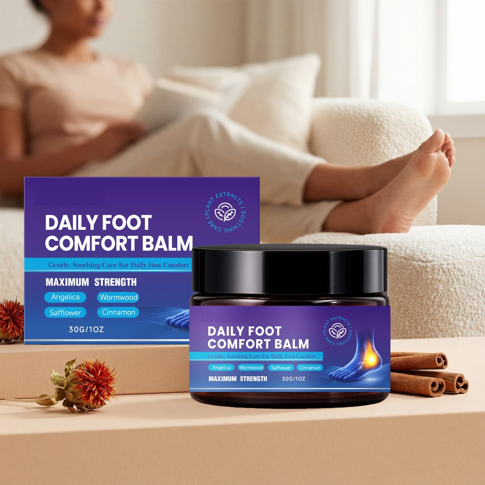 Foot Comfort Balm, Natural Foot Soothing Balm, crema idratante per i piedi, crema idratante per la cura dei piedi, per pelle secca screpolata, sollievo dalla pressione, 30 g (10 pezzi)