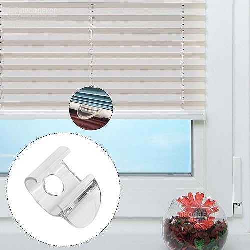 Miniatura 6 de 10 clips de sombra para persianas de ventana, mango de plástico transparente inalámbrico para persianas enrollables, persianas abatibles, clips para