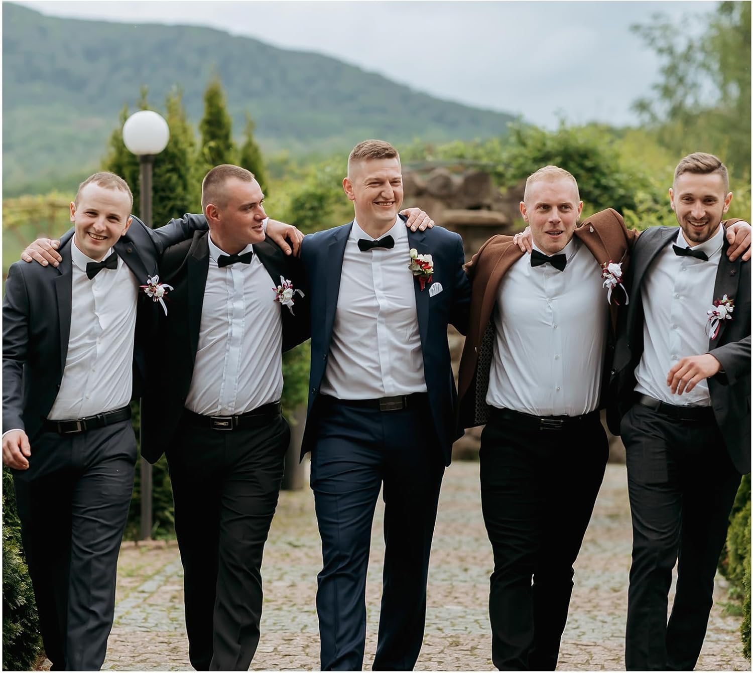 JIEYAO 50 Pack Black Bow Ties for Men, Pre-Tied Adjustable Satin Bow Ties Formal Tuxedo Bowties for Wedding Party
