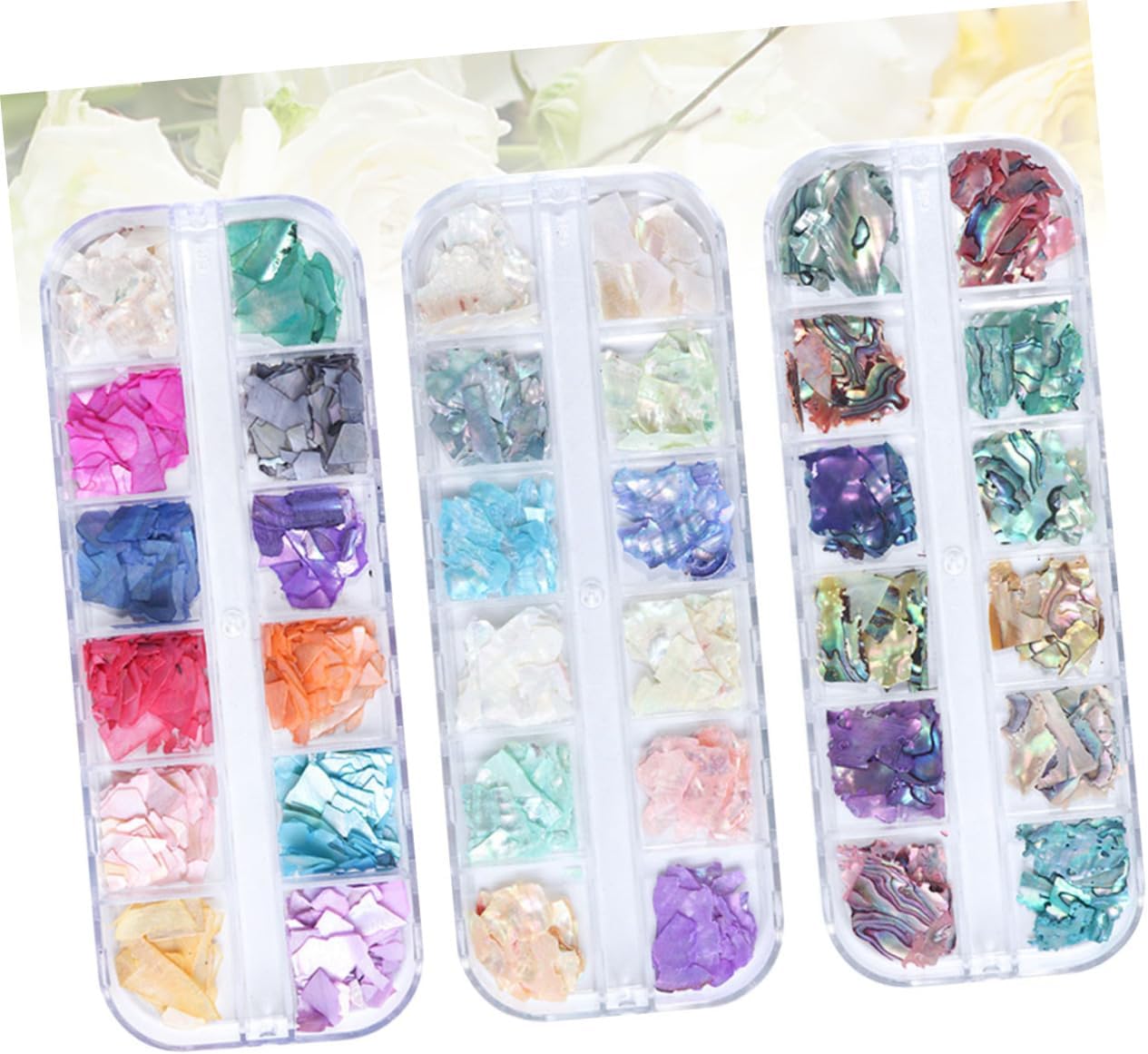 Sets Seashell Nail Charms Grids Nail Art Decorations Fine Glitter Patches DIY Manicure Charm Stickers for Women Girls Art Accessories Boxes