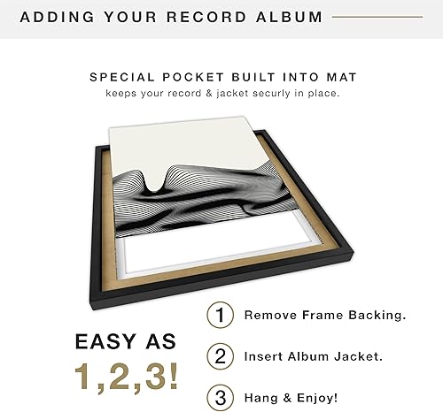 Miniatura 6 de MCS Marco de álbum de grabación, negro, 15 x 15 pulgadas