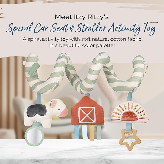 Itzy Ritzy Car Seat & Stroller Toys with Bunny Teether for Ages 0 Months and Up