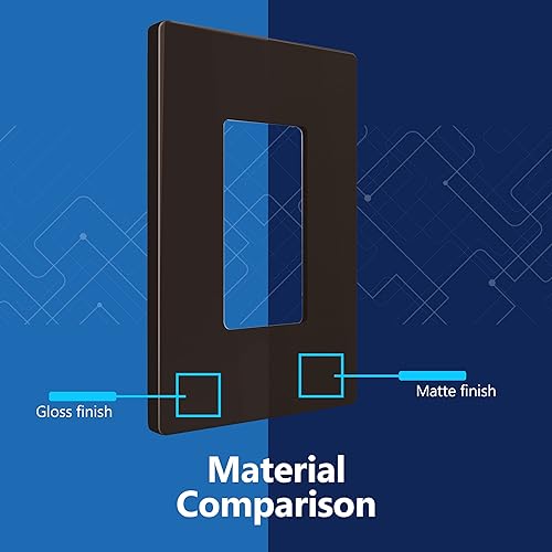Miniatura 704 de LIDER - Cubierta decorativa de interruptor doble con acabado mate, placa de pared sin tornillos, tamaño mediano, 2 bandas, 4.88 x 4.92 pulgadas
