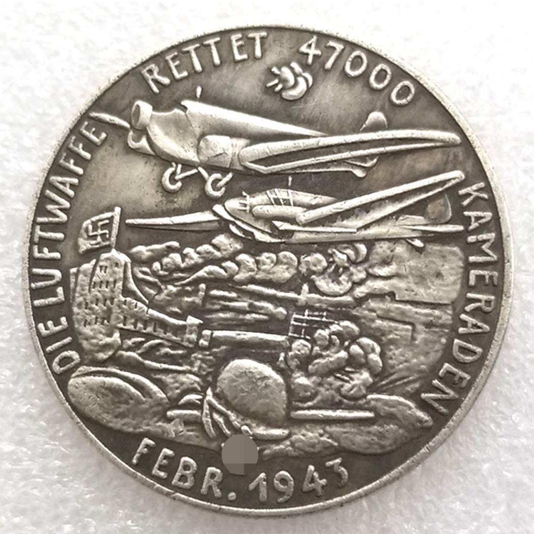 Pièces de monnaie allemandes historiques sculptées à la main de 1943 - Pièce commémorative non circulée - Outil pédagogique pour les enfants - Fait à la main - Expérience futur