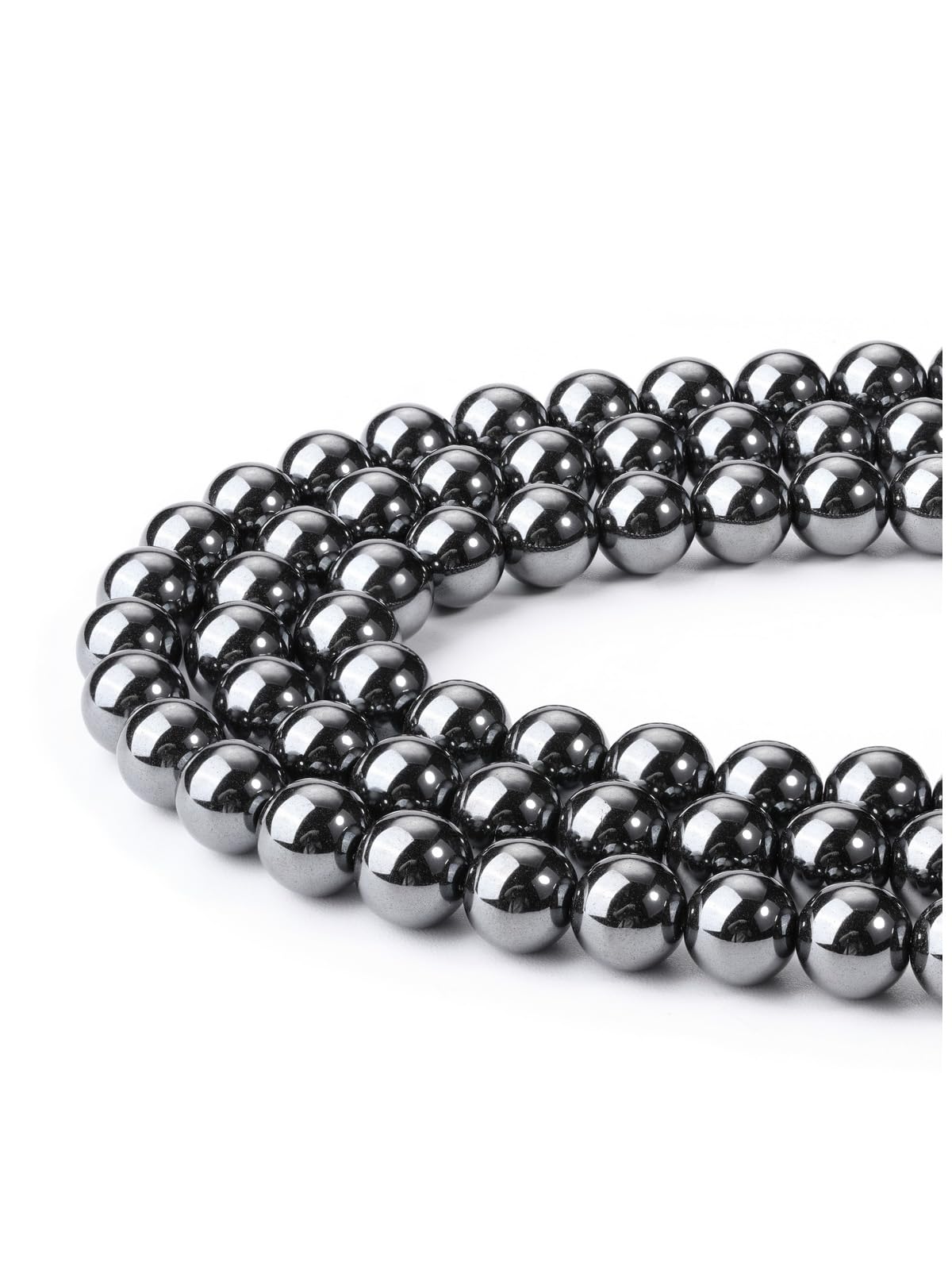JOVIVI 8mm Hematite Crystal Beads for Bracelet Jewelry Making,96Pcs Gemstones Craft Beads for Crafting Natural Round Loose Stone Beads for Jewellery Making Necklace DIY