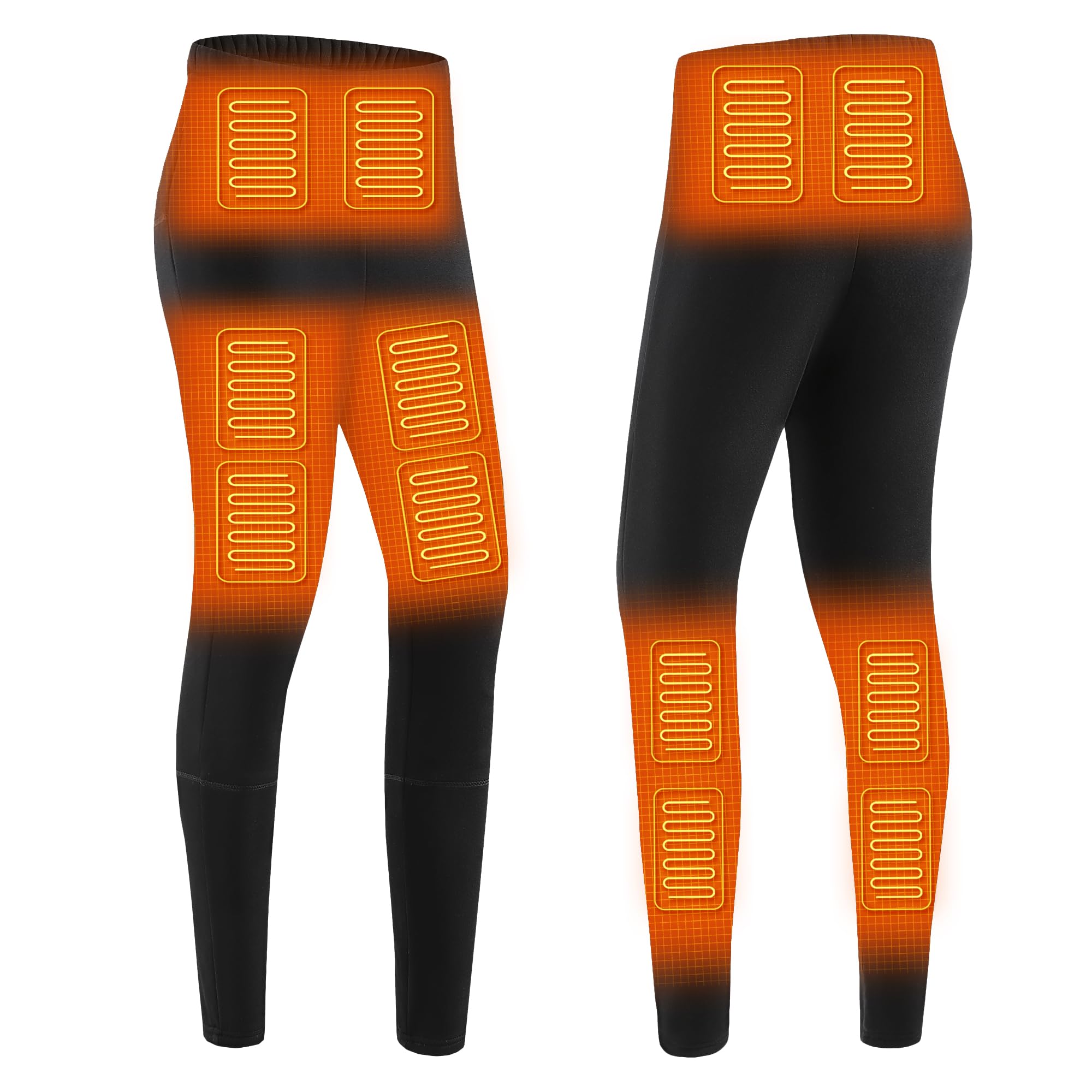 YAMNYSS Heated Pants for Women, Electric Thermal Underwear Bottom 12 Heating Zone Long Johns Warm Legging for Outdoor Sport,Black,M