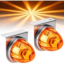 2PCS Amber Watermelon LED Marker Lights with Brackets