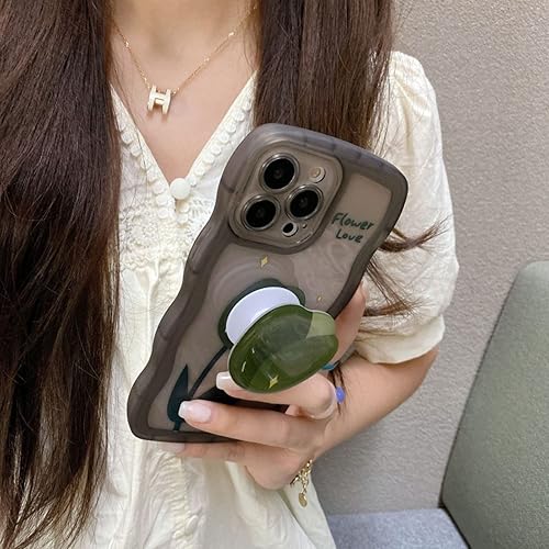 Miniatura 4 de Cutecasee Funda compatible con iPhone 11 para mujeres y niñas, diseño de tulipán 3D rizado, de silicona suave, a prueba de golpes, esquinas