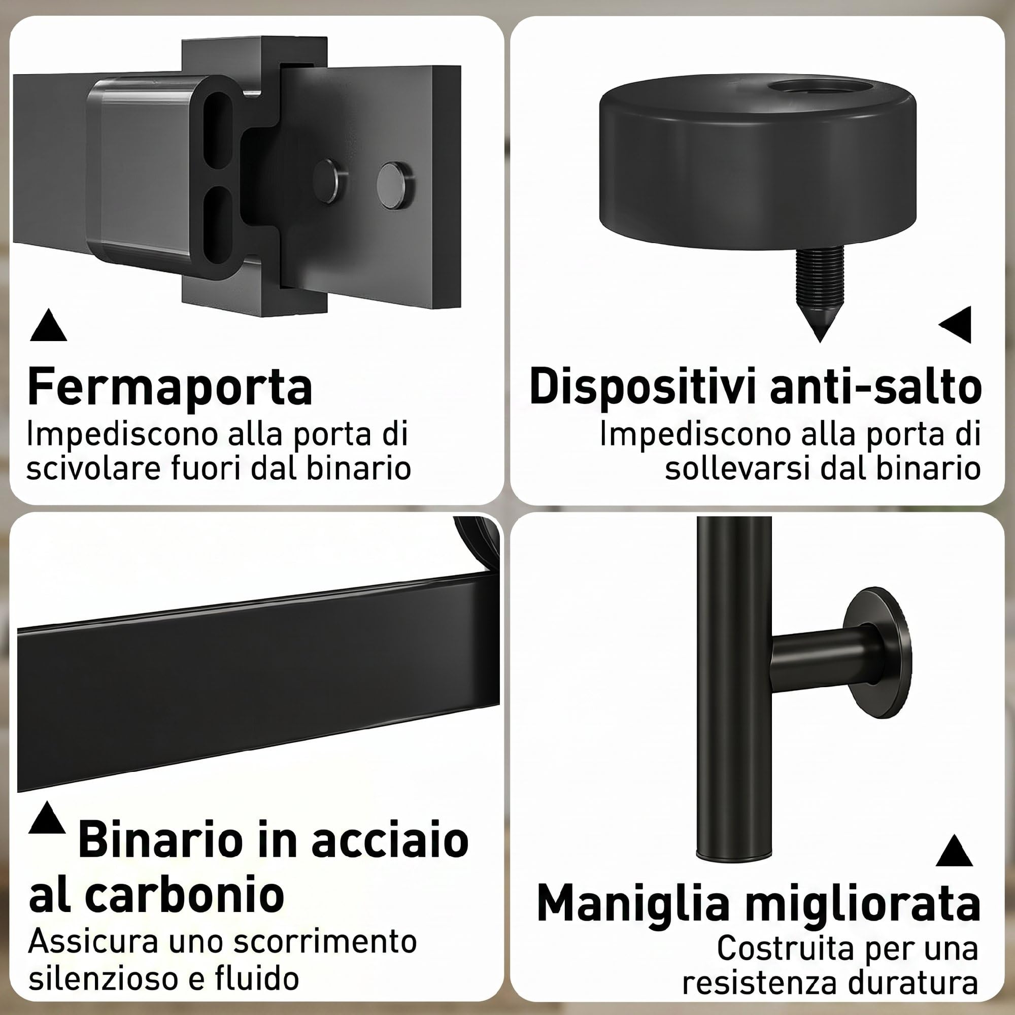 HOMCOM Porta Scorrevole Interno 91.4x213.4cm in Vetro Satinato, MDF e Pino, Binario Silenzioso in Acciaio, Kit Ferramenta, Maniglia Migliorata, Porta da Interno Stile Industriale, Impermeabile, Bagno