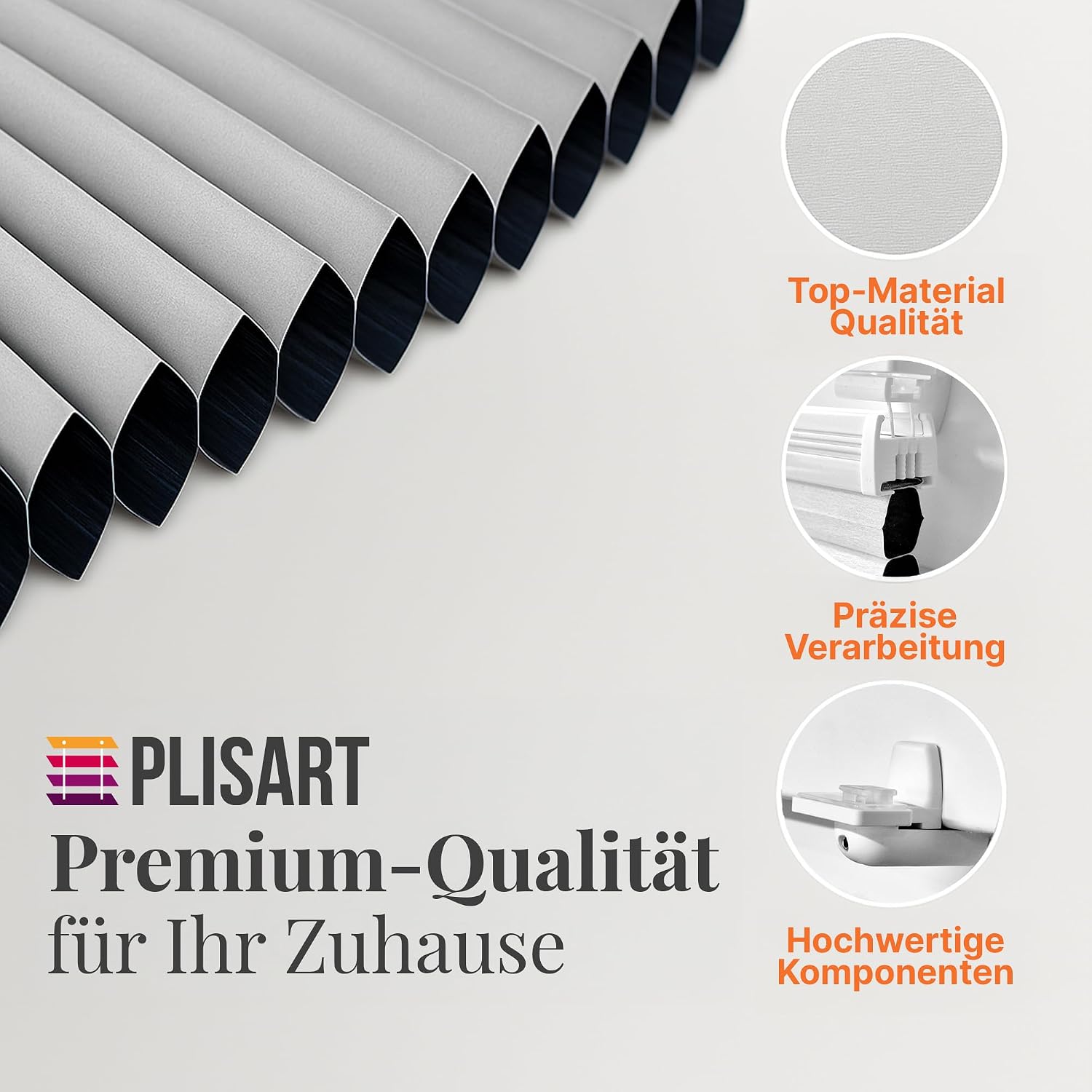 Plisart Roleta plisowana o strukturze plastra miodu bez wiercenia 100 zaciemnienie Honeycomb dwukolorowa szaro-biała 50 x 130 cm termiczna z metalowymi zaciskami