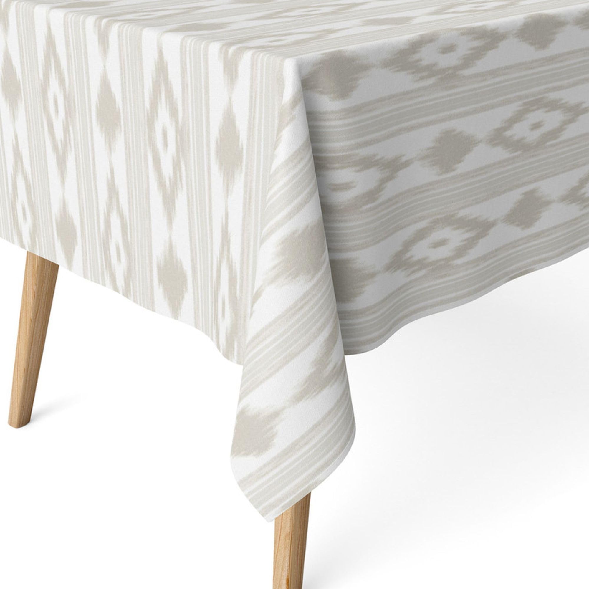 ECOMMERC3 | Stain Resistant Tablecloth for Rectangular Table Size 180 x 140 cm - Stain Resistant Extra Soft and Waterproof Tablecloth Beige
