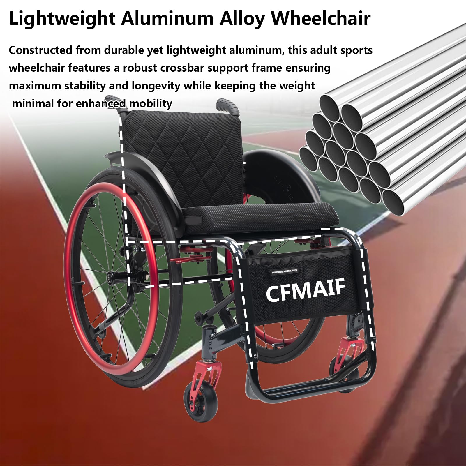 Lekki wózek inwalidzki samoobsługowy dla osób niepełnosprawnych i osób, aluminiowy fotel samoobsługowy (38 cm/14,9 cala, siedzenie, niebieski)